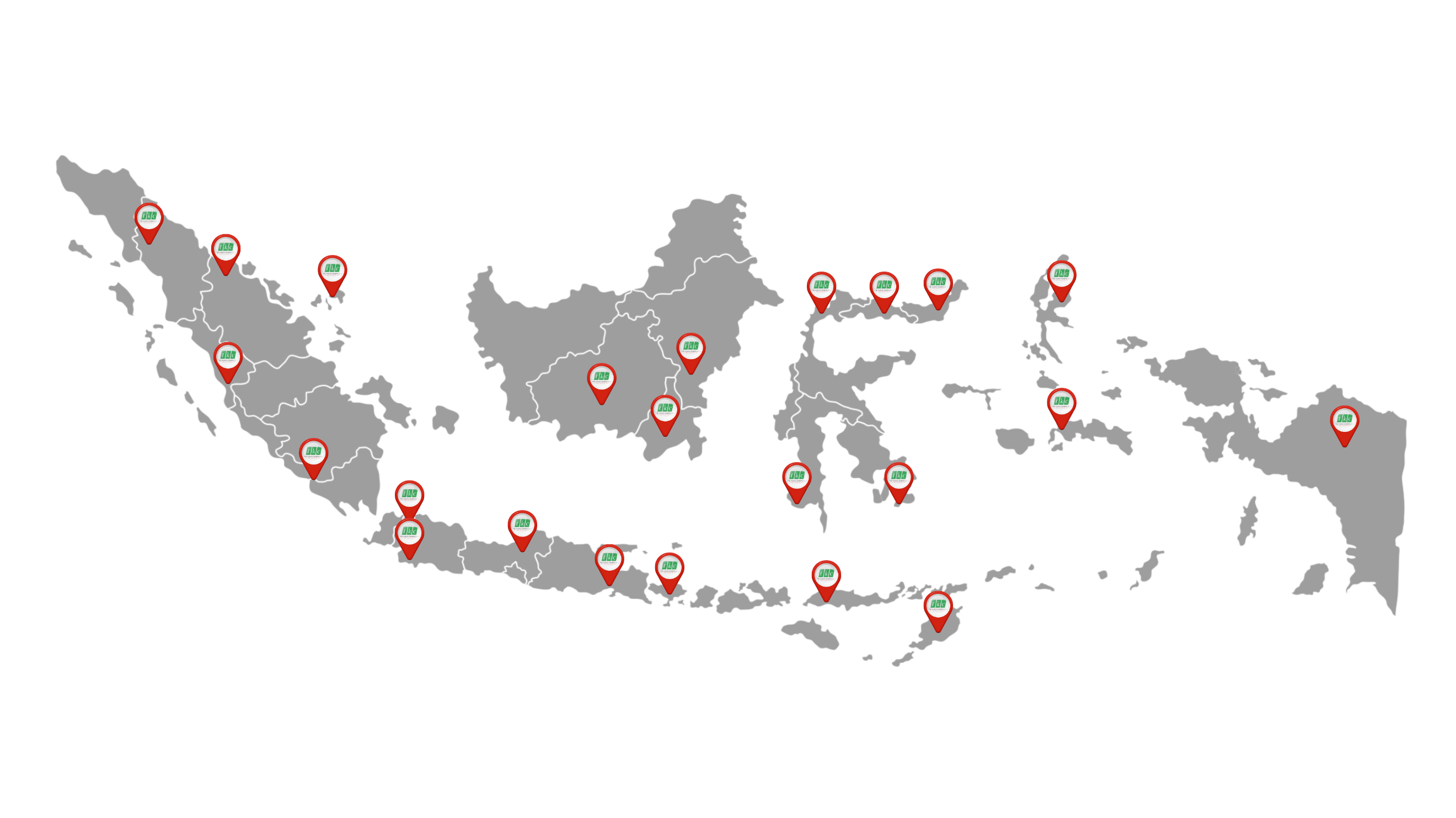 Map of Indonesia showing Tri Karya Cemerlang's service coverage areas